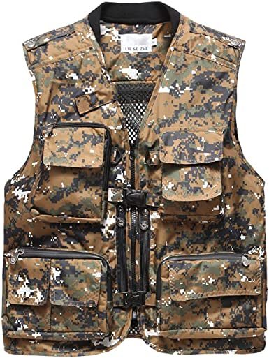 Men's Camouflage Quick-drying Multi-pocket Vests Outdoor Photography Fishing Vests