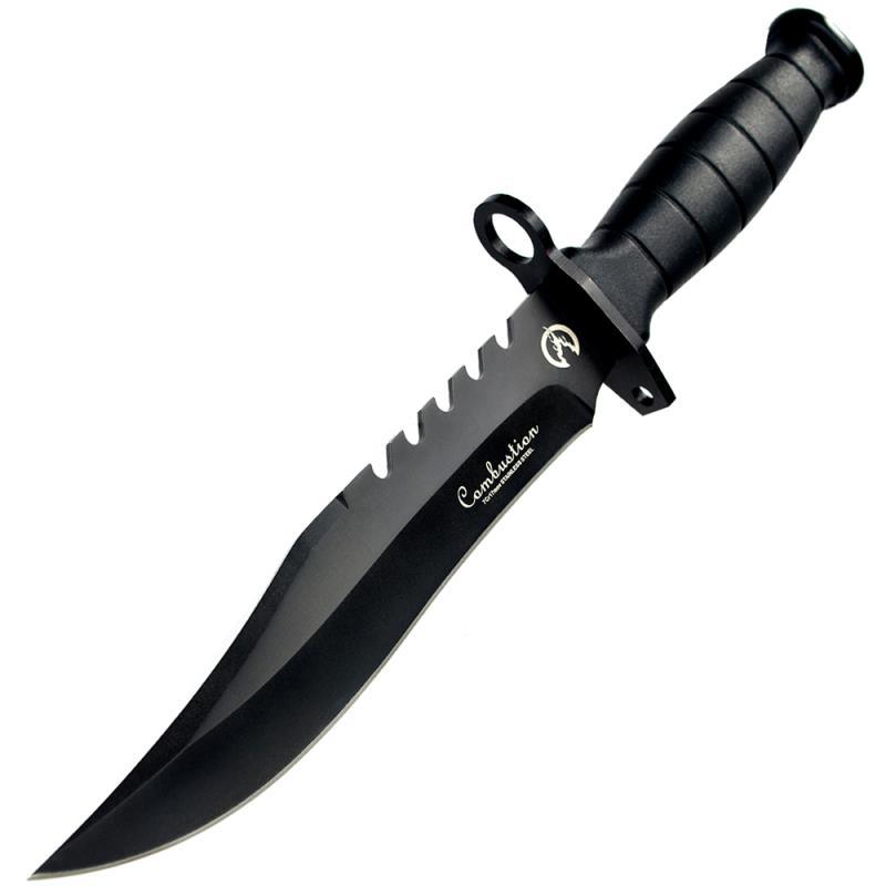 Fixed Blade Knife with Nylon Sheath in Non-Slip Handle and Black High Carbon Stainless Steel Blade for Outdoor Camping;  Hunting;  Survival;  Tactical;  and EDC
