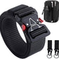 Quick Release Buckle Tactical Belt Military Hiking Rigger Nylon Web Work Belt Heavy Duty Work Belt Stretch Strap (Black-A)