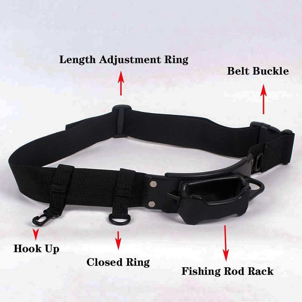 Kylebooker Fly Fishing 3rd Hand Rod Holder Adjustable Belt Fishing Rod Holder for Fishing Waist Belt Wading Accessories