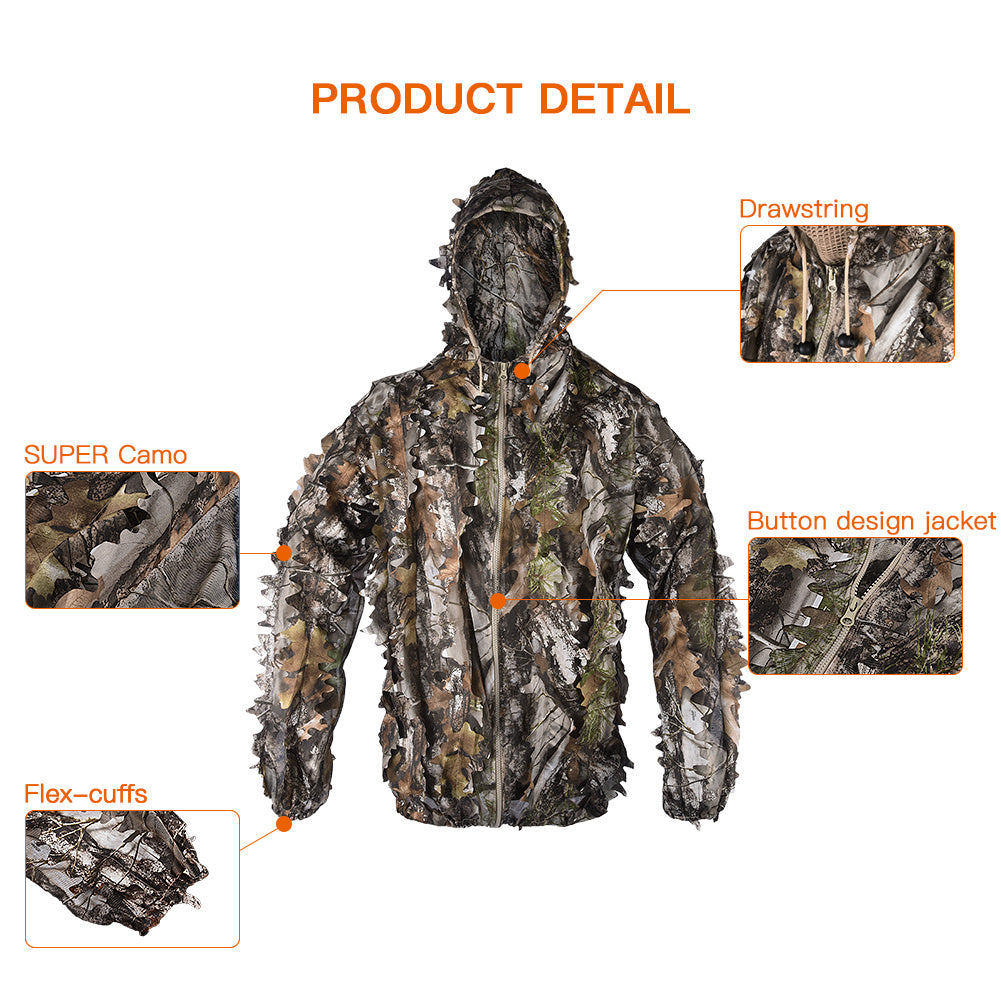 Kylebooker 3D Bionic Maple Leaf Hunting Ghillie Suit Camouflage Sniper Clothing