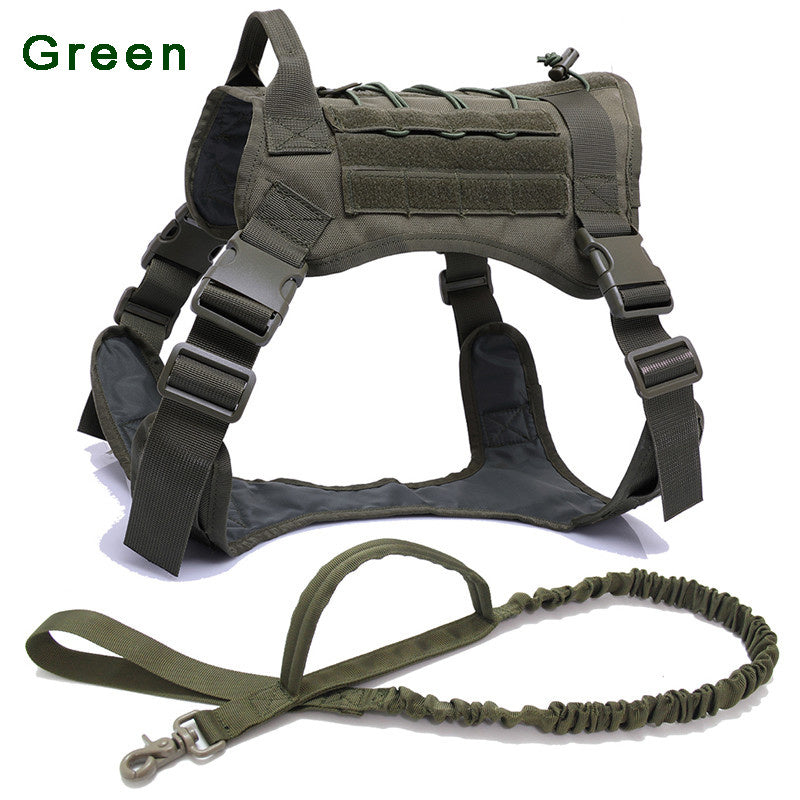 Tactical Dog Harness Pet Training Vest Dog Harness And Leash Set For Large Dogs German Shepherd K9 Padded Quick Release Harness